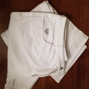 WHITE DESIGNER STRETCHY JEANS SIZE 16